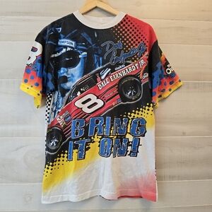 {XL} Vintage NASCAR Dale Earnhardt Jr All Over Racing Print